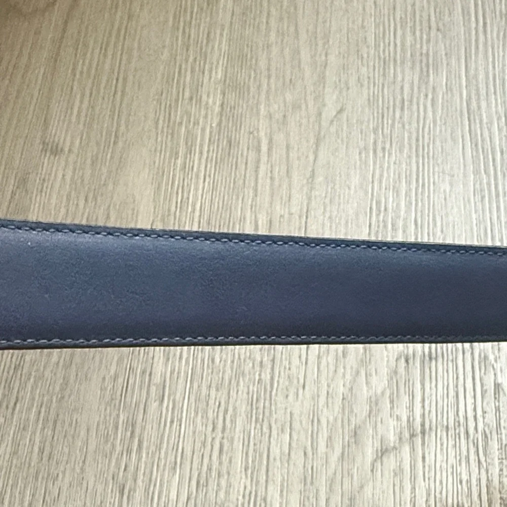 Chaps Beige and Black Leather Belt